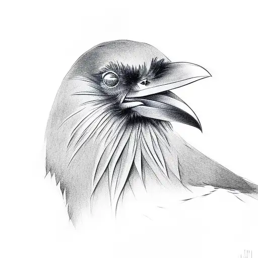 Raven Red Black Japanese tattoo design idea