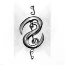 Bass clef tattoo design idea