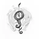 Bass clef tattoo design idea