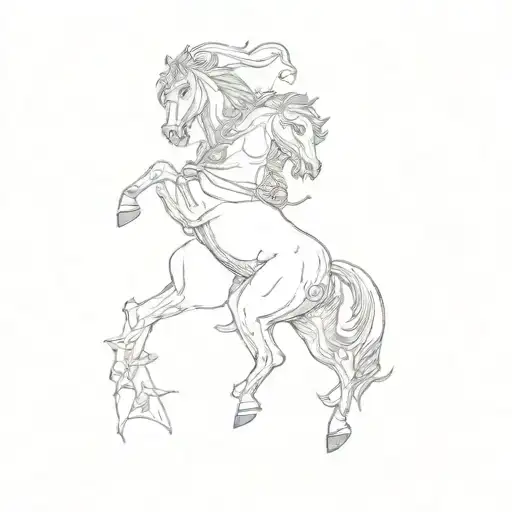 demon horse fighting krishna sleeve tattoo tattoo design idea