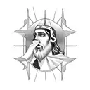 jesus with guns tattoo design idea