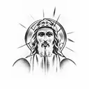 jesus with guns tattoo design idea