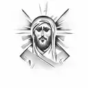 jesus with guns tattoo design idea