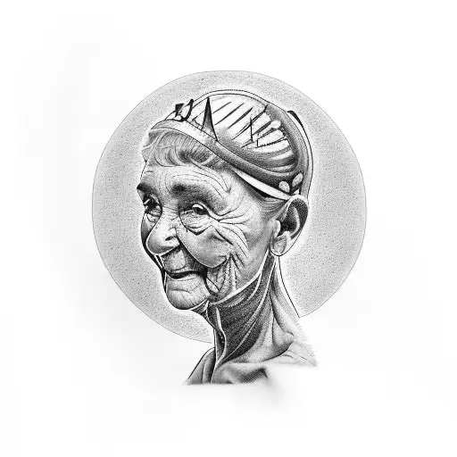 dementia and old ladys and diaper tattoo design idea