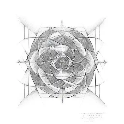 A geometric representation of the Fibonacci sequence incorporating the Pitágoras theorem tattoo design idea