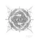 A geometric representation of the Fibonacci sequence incorporating the Pitágoras theorem tattoo design idea