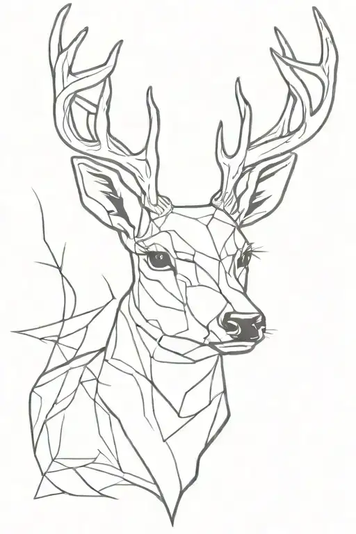 Deer head tattoo design idea