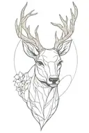 Deer head tattoo design idea