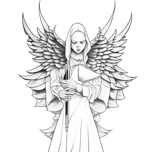 music, writing, skateboarding, movie, staitway, angels, wings, cross tattoo design idea