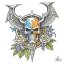 Metallica and Megadeth album covers tattoo design idea