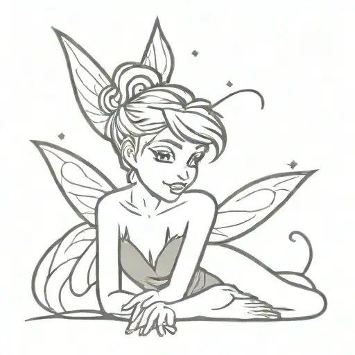 tinker bell stars pixie dust tattoo design idea