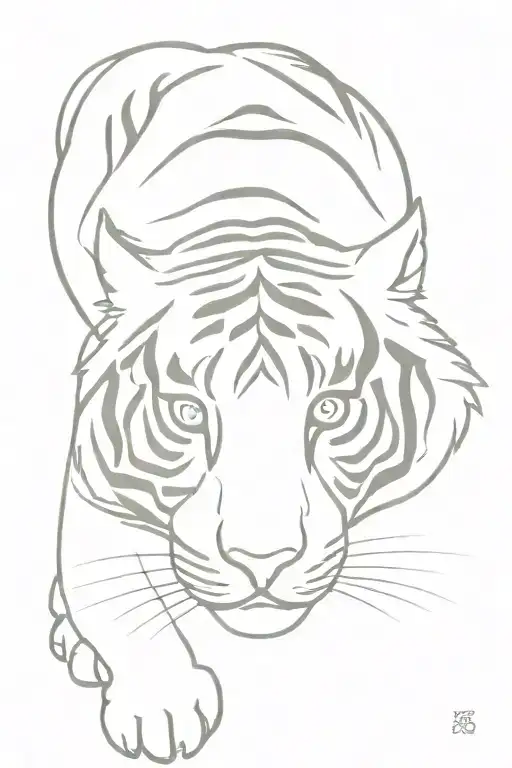 angry tiger but his stripes contain the word "mezzosangue" tattoo design idea