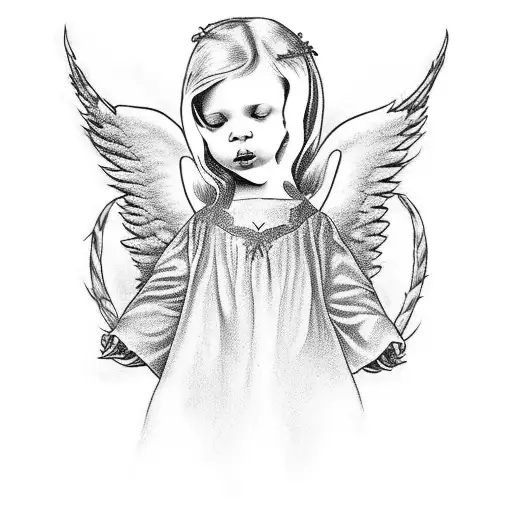 angel from "Love conquers all" William Adolph and fire tattoo design idea