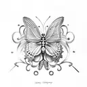 Palm tree, 3 butterflies  tattoo design idea