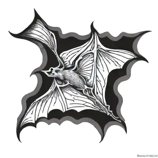 BAT FLYING tattoo design idea