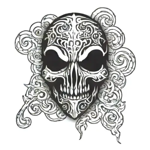 god ghost face tattoo design idea