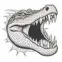 crocodile ghost face tattoo design idea