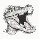 crocodile ghost face tattoo design idea