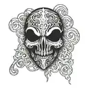 god ghost face tattoo design idea