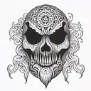 god ghost face tattoo design idea