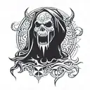 god ghost face tattoo design idea