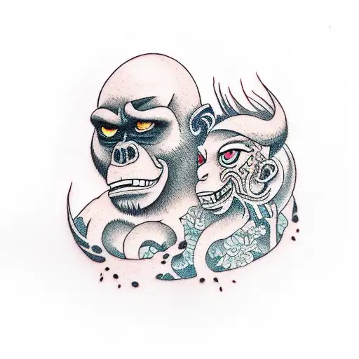 Gorillaz band tattoo design idea