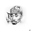 2pac tattoo design idea