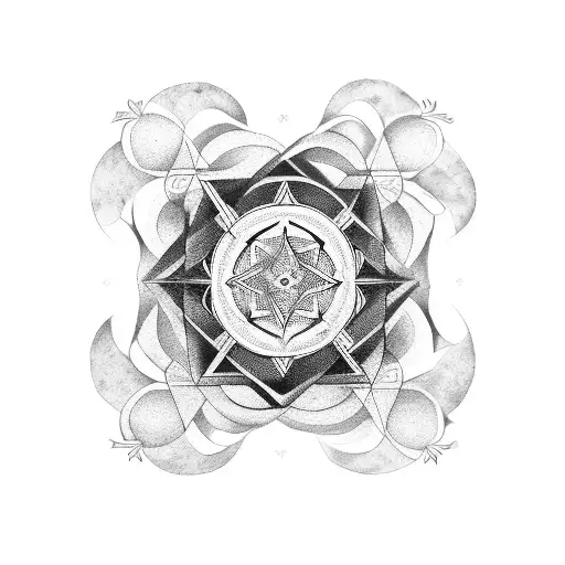 Edgy Mandala yin and yang tattoo design idea