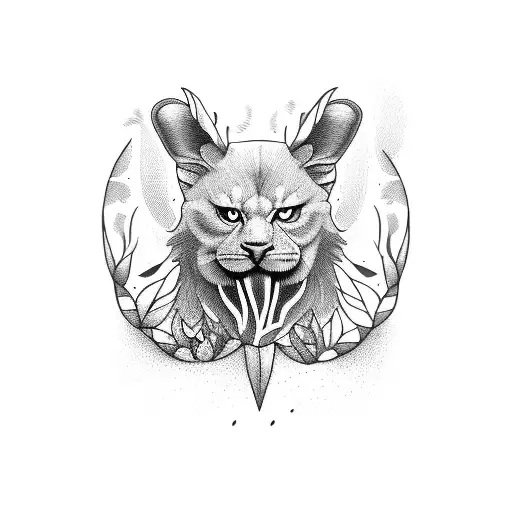 animal without eyes tattoo design idea