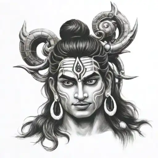 Tattoo of lord shiva . The tatoo will be just focusing the face of lord shiva while he is angry and his third eye is ope tattoo design idea