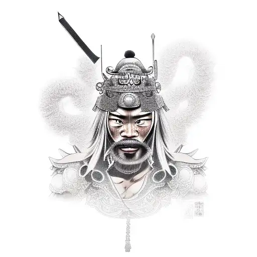 Japanese warrior tattoo design idea
