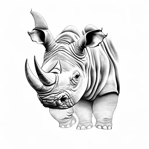 rhino tattoo design idea