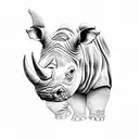 rhino tattoo design idea