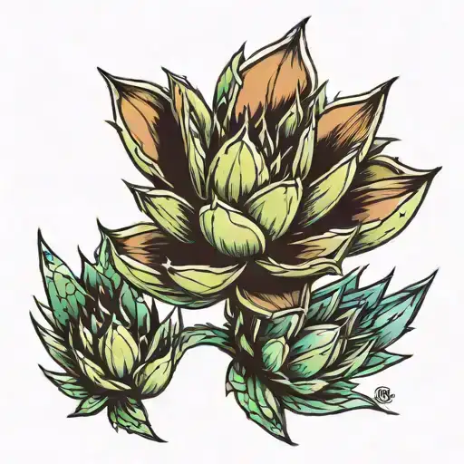 agave plant mezcal tattoo design idea