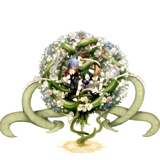 An enchanting image of a polyamorous relationship symbolized by intertwined snakes and flowers tattoo design idea