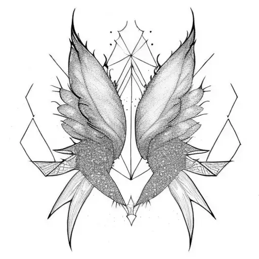 Fairy wings goth tattoo design idea