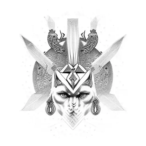 Gates of valhalla with Odin and Freyja  tattoo design idea