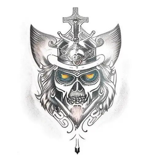 Gates of valhalla with Odin and Freyja  tattoo design idea