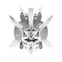 Gates of valhalla with Odin and Freyja  tattoo design idea