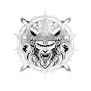 Gates of valhalla with Odin and Freyja  tattoo design idea