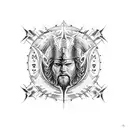 Gates of valhalla with Odin and Freyja  tattoo design idea