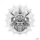 Gates of valhalla with Odin and Freyja  tattoo design idea