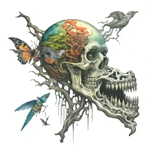 bipolar disorder related imagery tattoo design idea