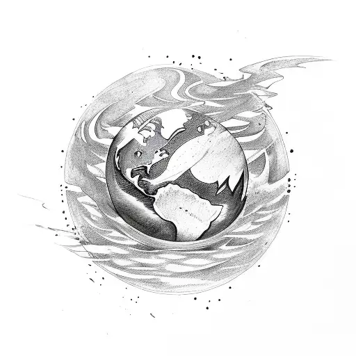 fire water wind and earth tattoo design idea
