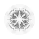 foggy pine forest embedded in circular mandala  tattoo design idea