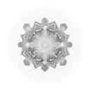 foggy pine forest embedded in circular mandala  tattoo design idea