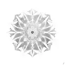 foggy pine forest embedded in circular mandala  tattoo design idea