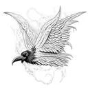 Raven meet eldritch horror tattoo design idea