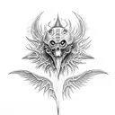 Raven meet eldritch horror tattoo design idea