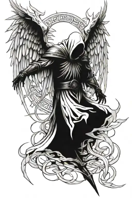 tyrael angel tattoo design idea